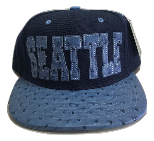 City Seattle Stitched Leather Snapback | Multi Color