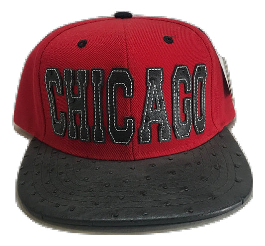 City Chicago Stitched Leather Snapback