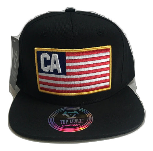 American Flag CA Snapback | Black