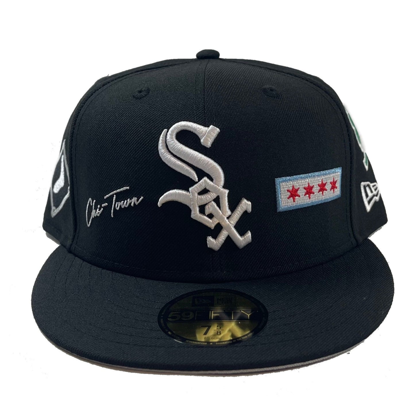Chicago White Sox Patches (Black) Fitted