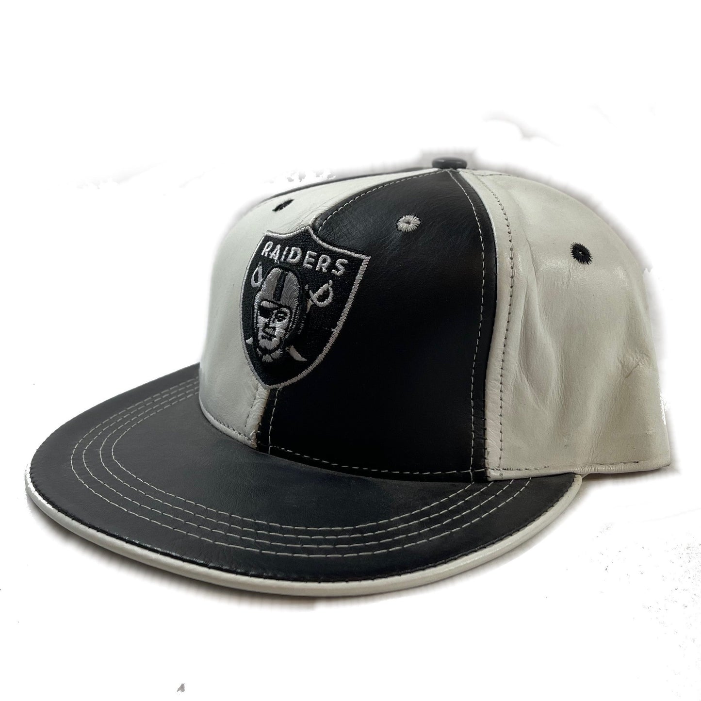 Raiders Leather (Black/White) Fitted