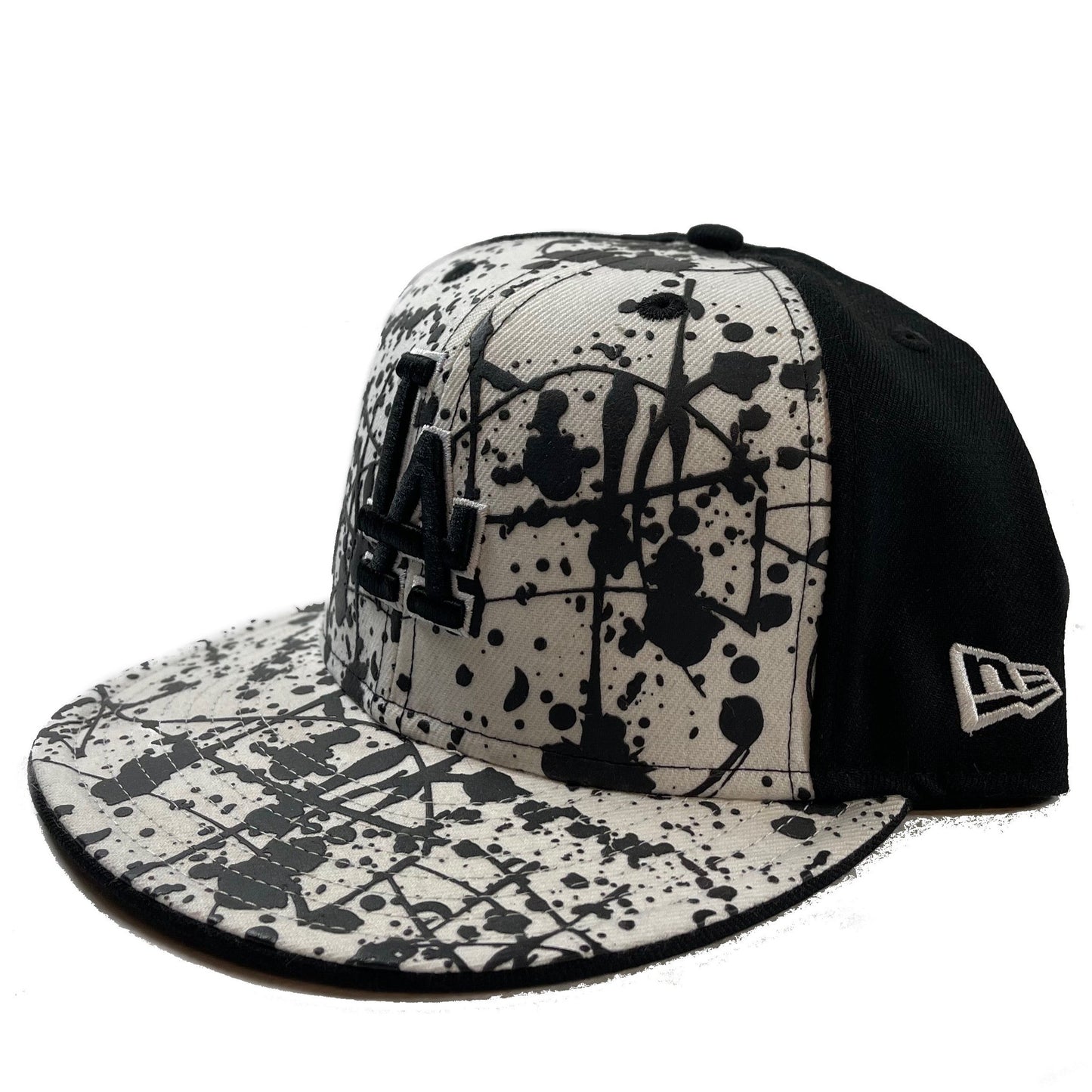 Los Angeles Dodgers Paint Spray (White/Black) Fitted