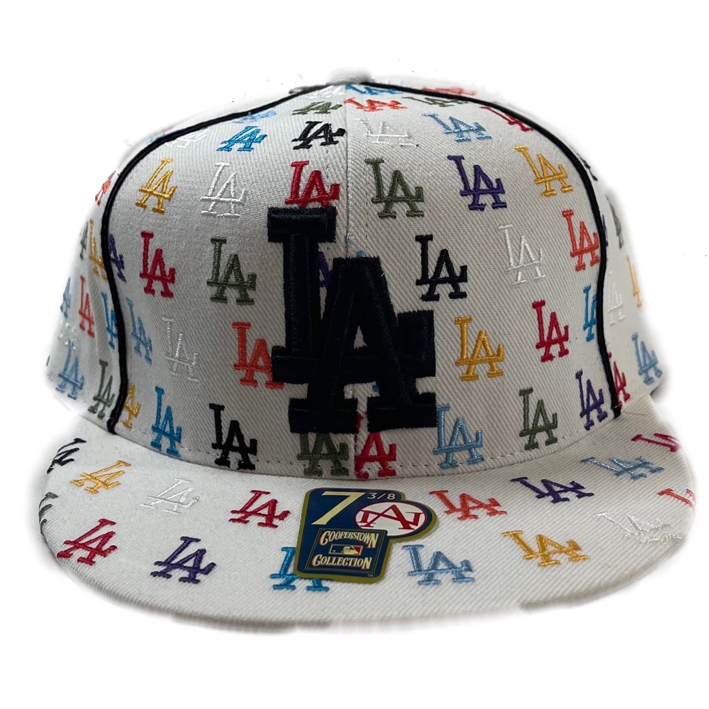 Los Angeles Dodgers Logo Burst (White) Fitted