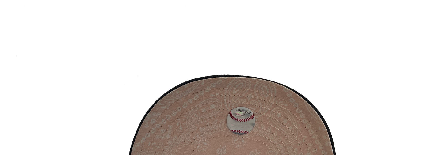 Boston Red Sox Pink Outline/Pink Bandana Under Brim (Black) Snapback