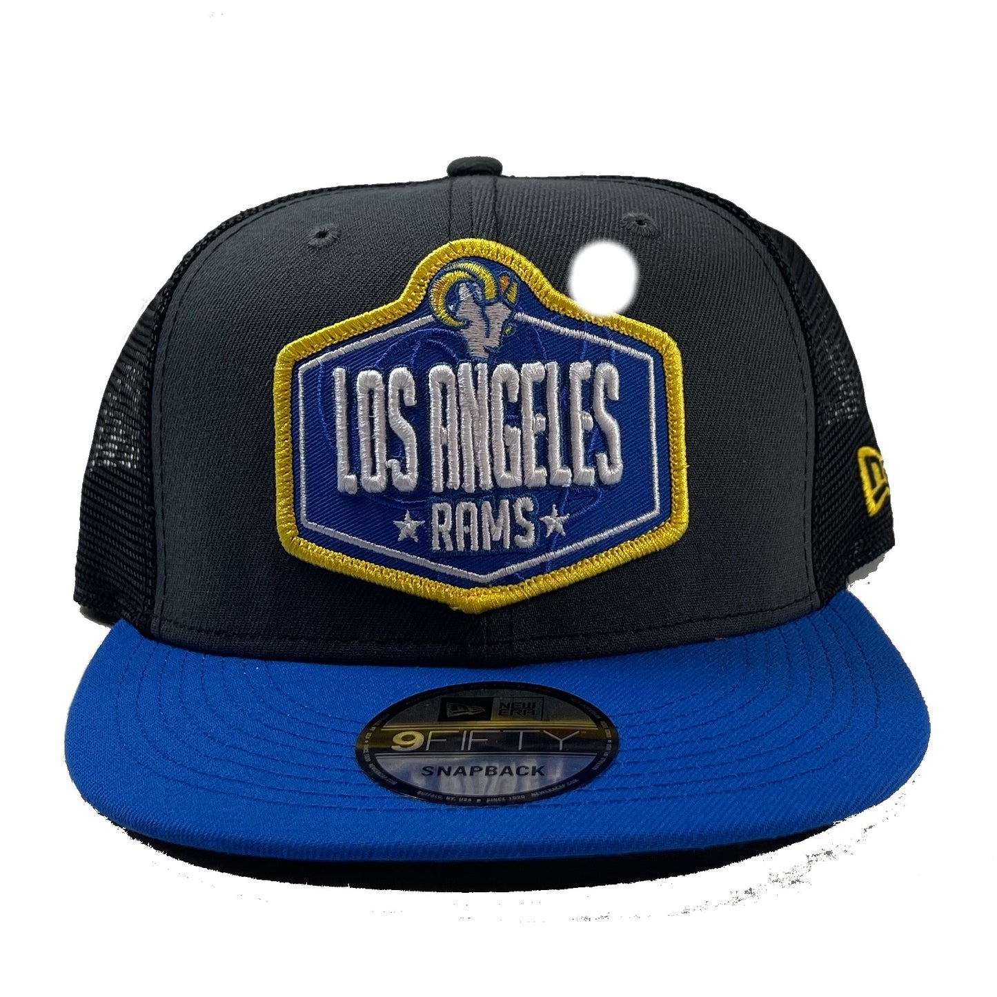 Los Angeles Rams Draft Day Trucker Hat (Grey) Snapback