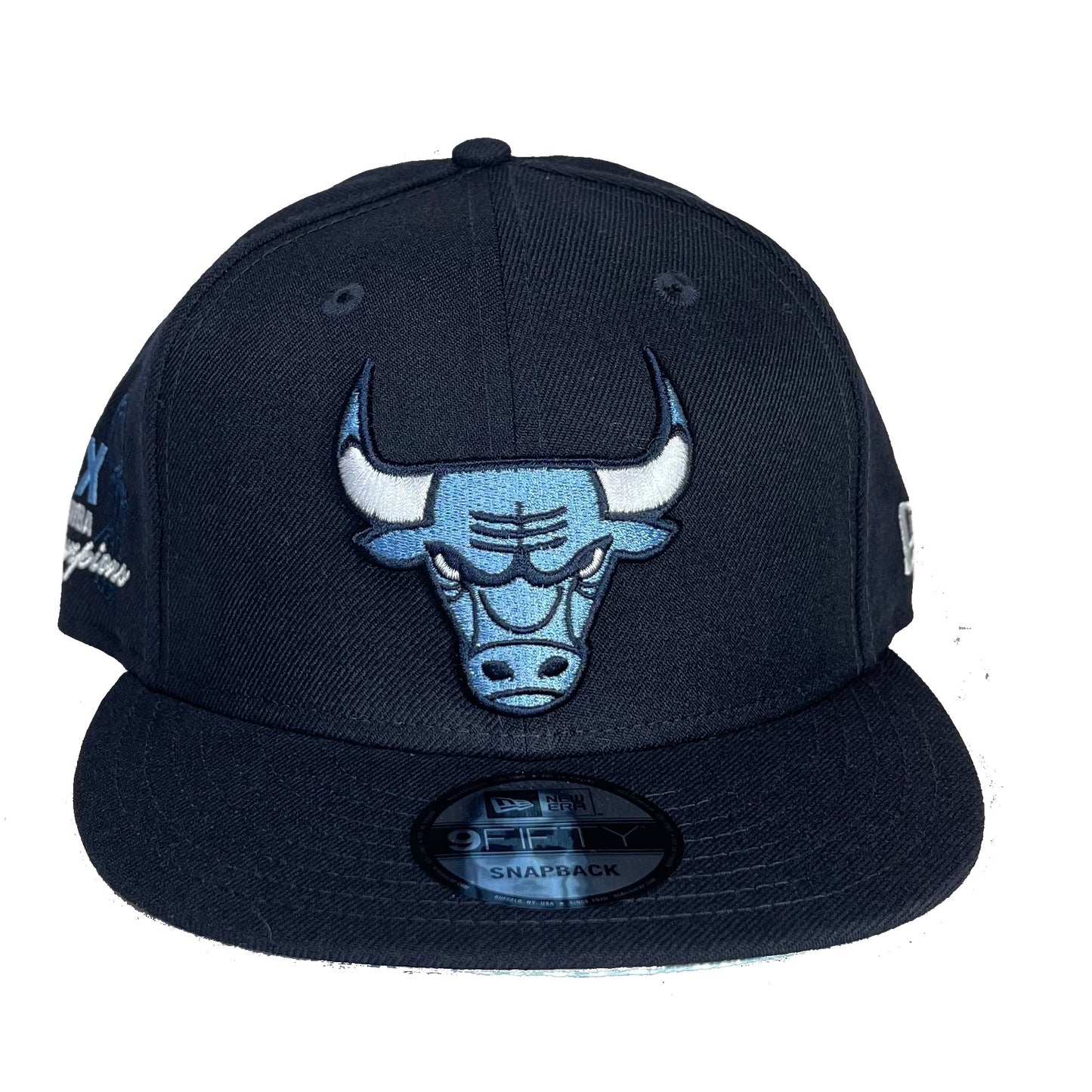 Chicago Bulls Blue Outline, Blue Bandana Under Brim (Navy) Snapback